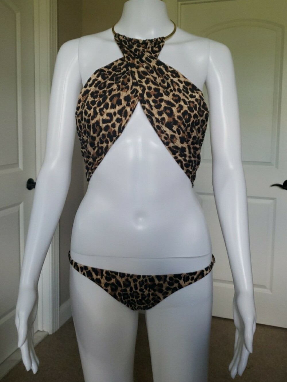 Victoria's Secret Leopard Print Bikini One-piece Hybrid Swimsuit